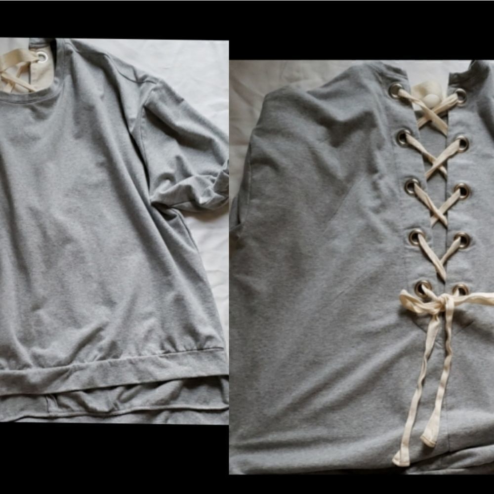 Corset lace up back oversized sweatshirt